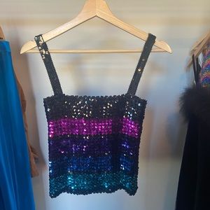 70s vintage sequin custom made tank